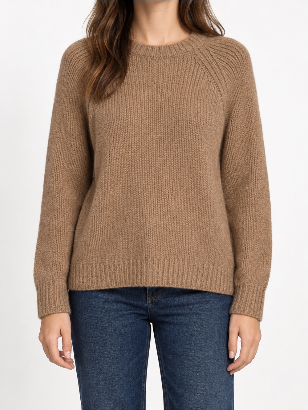 Vince Wool Blend Raglan Sweater Tan Size Small